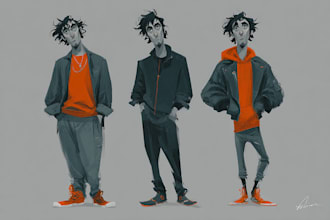 draw character concept art or illustrations