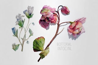 create a botanical watercolor illustration
