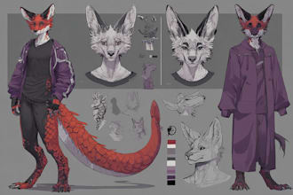 draw custom furry art, reference sheets and furry commission