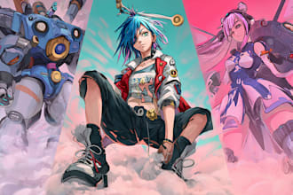 making anime, mecha, pop art ,fan art and  character