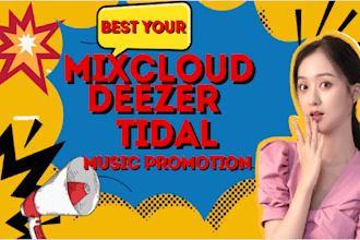 do best your mixcloud music promotion organic deezer tidal music promotion
