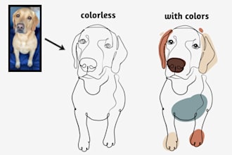 draw a continuous line art illustration for your pet