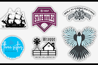 create custom stickers, logo badges, labels, cards and decals in vector formats