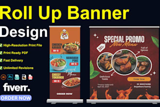 design roll up banner, retractable banner, pull up or trade show banner design
