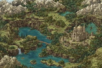 fantasy map design vector map illustration cartography map