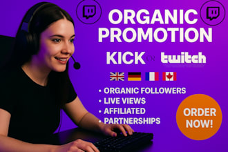 do kick or twitch follower channel promotion live views, kick and twitch partner