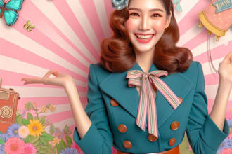 draw your pin up girl in a retro style or retro pinup
