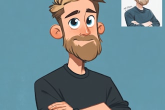 draw a cartoon caricature, logo, portrait, or avatar