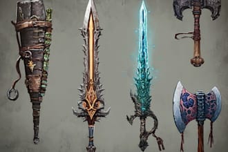 design unique weapons illustrations