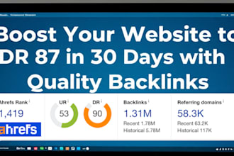 boost your website authority DR 87 high quality SEO within 30 days
