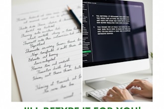 do data entry, retyping document from scanned documents
