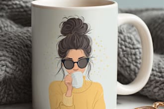 create custom typography coffee mug design