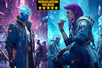 illustrate you as a cyberpunk style character
