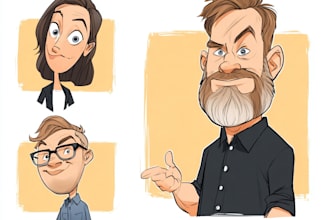 draw caricature characters, avatar cartoons, portrait