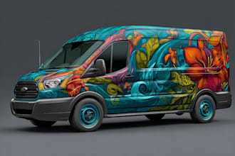 create professional car wrap and mockup for your vehicle