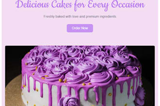design a modern, SEO friendly cake or bakery website