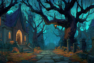 design 2d game concept art background and environment