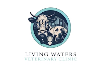 create pet, dog, cat or animal, and veterinary clinic logo