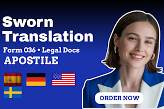 sworn translation of spanish form 036 and legal documents