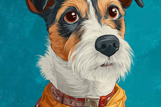 draw your pet in a magical disney style, cute disney pet