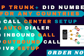 configure did number with sip trunk to any of your call centre, auto dialer voip