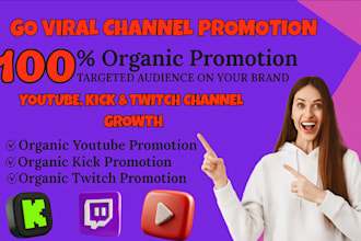 do organic twitch and twitch channel promotion with live viewers,active chatters
