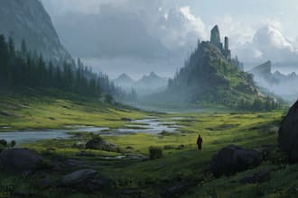 design detailed fantasy landscapes and environments for you