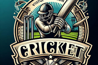 design high quality cricket mascot logo with t shirt design