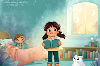 esign complete children storybook with illustration