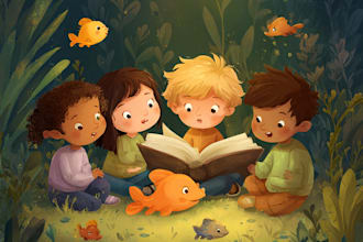 illustrate your children storybook and design a cute