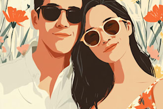 draw faceless couple illustration couples portrait