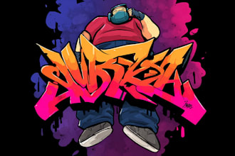 design graffiti font, logo, hip hop, or merchandise
