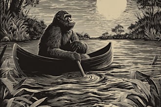 for your brand, make a fantastic linocut illustration