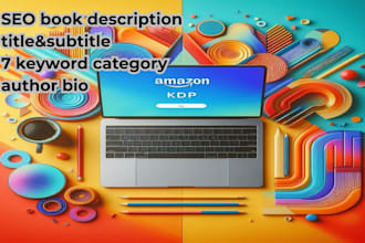 write SEO book description, title, keywords and author bio