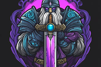 create amedieval fantasy game, rpg, mmo game logo design