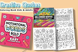 create unique quotes coloring book pages