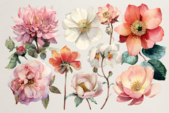 paint watercolor flowers and botanical illustrations