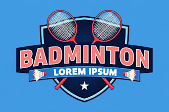 create beautiful badminton sport logo design in my style
