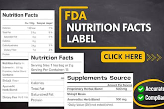 create fda cfia eu fsanz compliant nutrition facts labels for your product