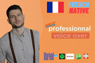 record an authentic french masculine voice over