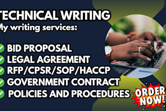 write rfp proposal writing government contract technical writing grant proposal