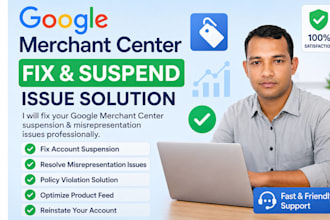 fix google merchant center suspension and misrepresentation