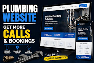 design plumbing website from scratch for leads and bookings
