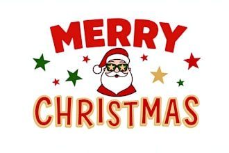 design an awesome santa claus merry logo for your business
