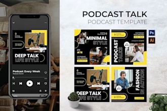 do unique a podcast logo design and podcast cover art
