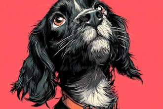 draw your pet in a magical disney style, cute disney pet