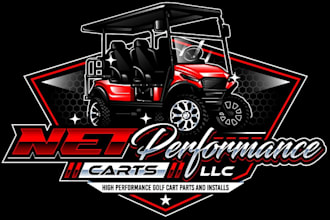 design modern golf cart logo with free vector file