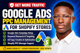 setup shopify google ads adwords, profitable shopify ppc campaign ads manager