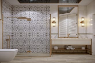 do interior design for bathroom, 3d and render bathroom interior design