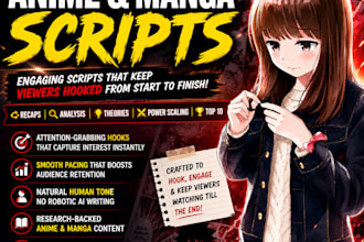 write high retention anime script  youtube scripts kid youtub chanel